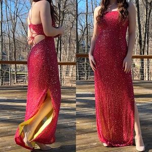 Beaded Sean Mehta Pink Pink Prom Dress !